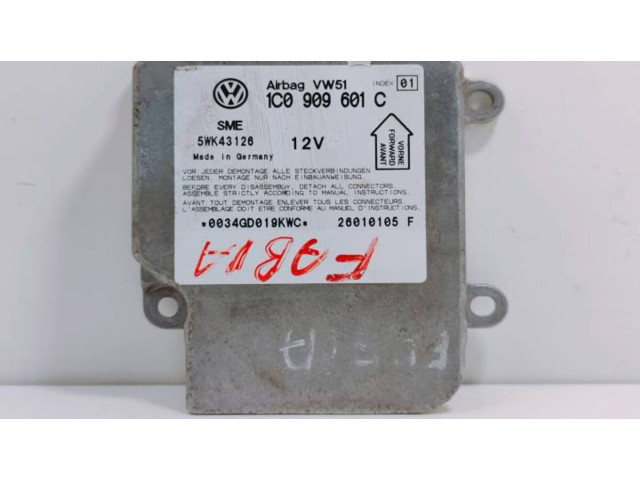 Блок подушек безопасности 1C0909601C, 5WK43126 Skoda Fabia Mk1 (6Y)
