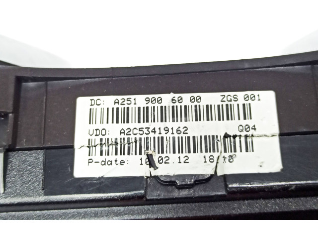 Панель приборов A2519006000, A2C53419162   Mercedes-Benz R W251       