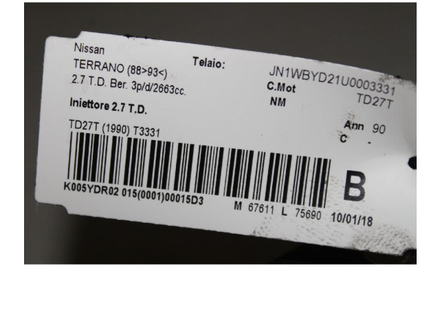 Vstřikovač Nissan Terrano TD27T