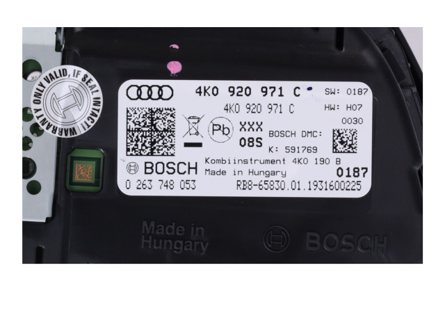 Панель приборов 4K0920971C   Audi A6 S6 C8 4K       