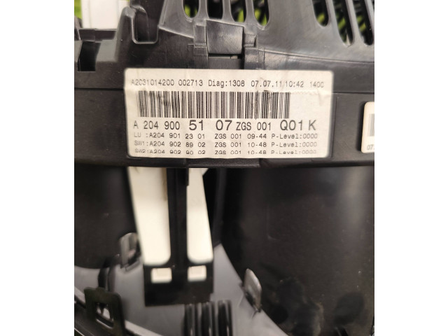 Панель приборов A2049005107, A2049012301   Mercedes-Benz GLK (X204)       