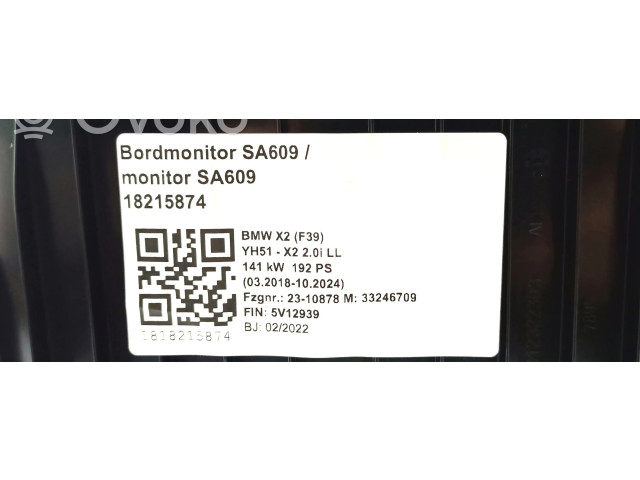 Přístrojová deska BMW X2 F39 2022 027361, 62105A3B657