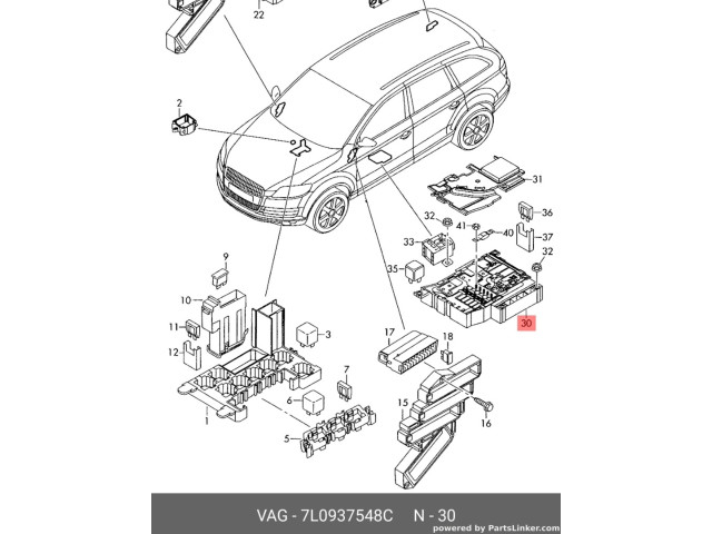 Pojistková skříňka 7L0937548C Audi Q7 4L 2006