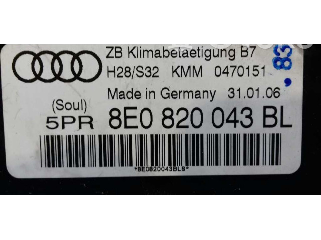 Блок управления климат-контролем 8E0820043BL   Audi A4 Allroad