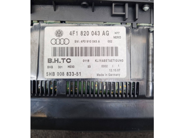 Блок управления климат-контролем 4F1820043AG, 4F0910043A Audi A6 S6 C6 4F