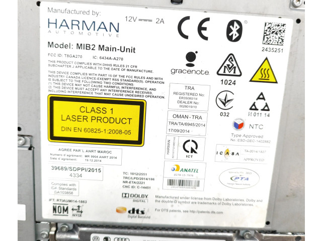 Радио/ проигрыватель CD/DVD / навигация 565035020A, 565035020 Skoda Superb B8 (3V)