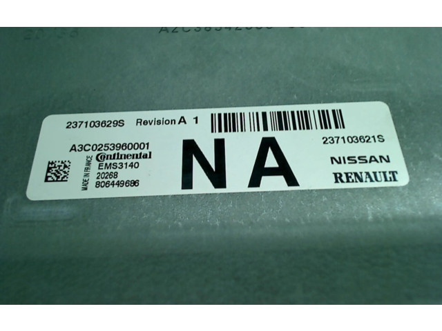 Блок управления двигателя 237103629s, 237103629S Renault Twingo III