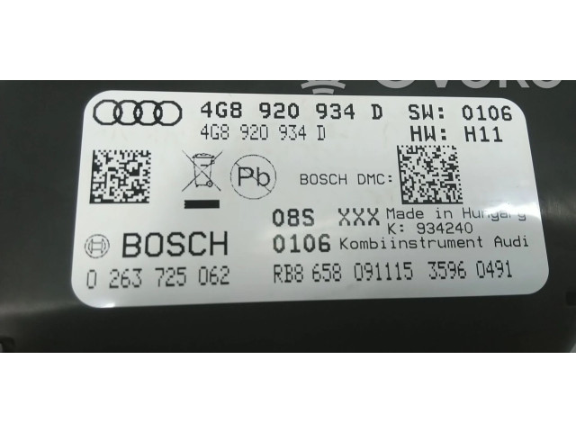 Přístrojová deska Audi A6 S6 C7 4G 2016 4G8920934D