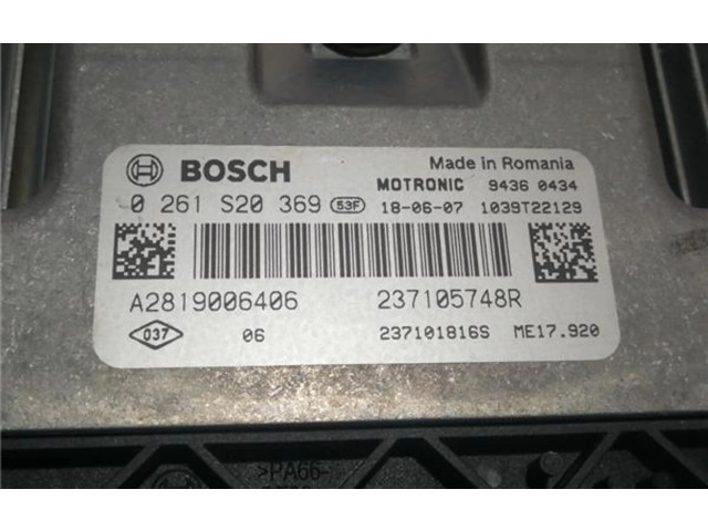 Блок управления 237105748R, 0261S20369   Renault Twingo III