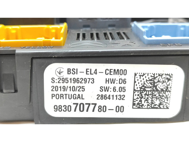 Pojistková skříňka 9830707780, 28641132 Peugeot 208 2019