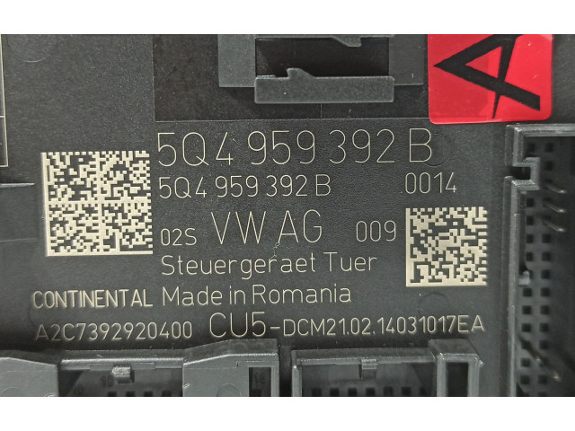 Блок комфорта 5Q4959392B, 5Q4959392BZ00 Skoda Octavia Mk3 (5E)