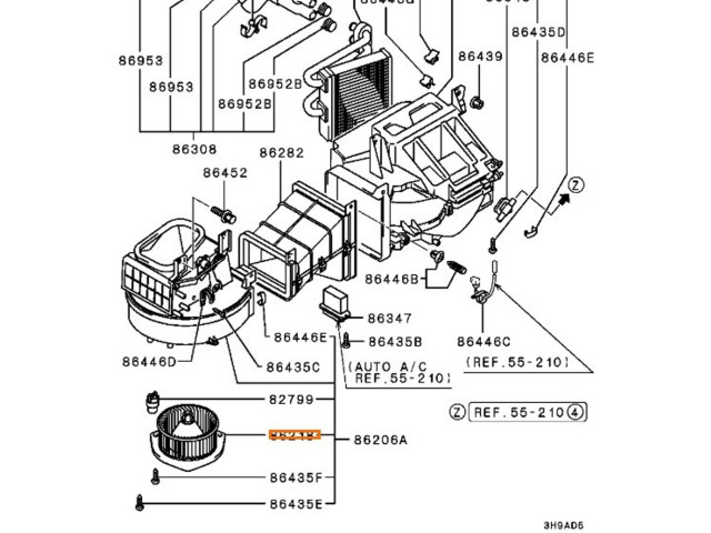 Вентилятор печки MR146946 Mitsubishi Galant