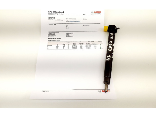 Форсунка 338002A780    KIA Ceed  D4FC 