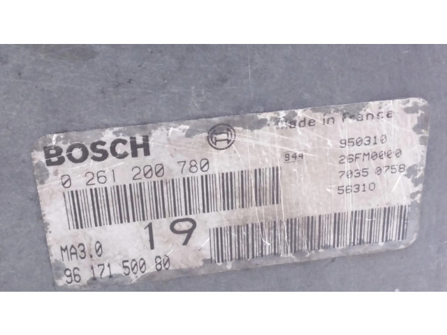 Блок управления двигателя 9617150080, 0261200780   Peugeot 106