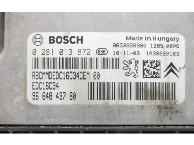 Řídící jednotka 9664843780 Citroen Berlingo 2011