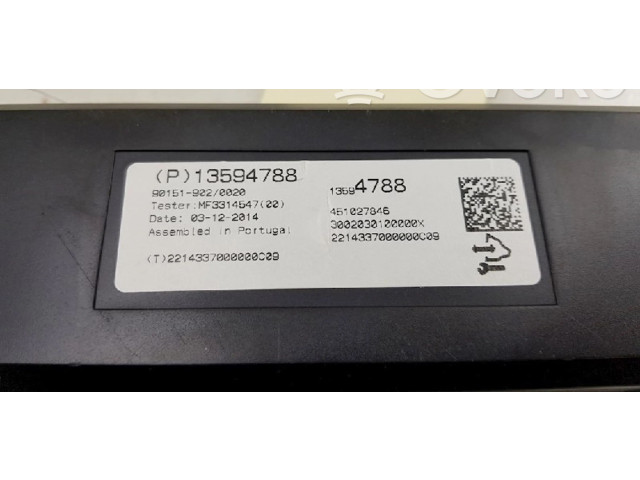 Блок управления климат-контролем 13594788, 13591688   Opel Meriva B