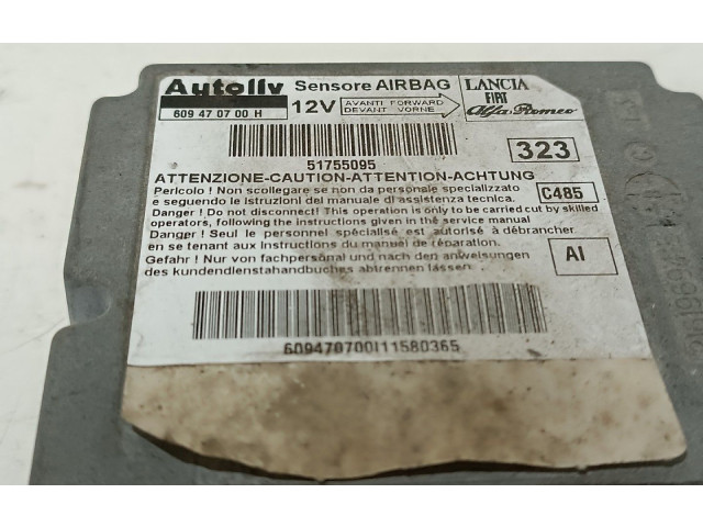 Блок подушек безопасности 51755095, 609470700 Fiat Linea