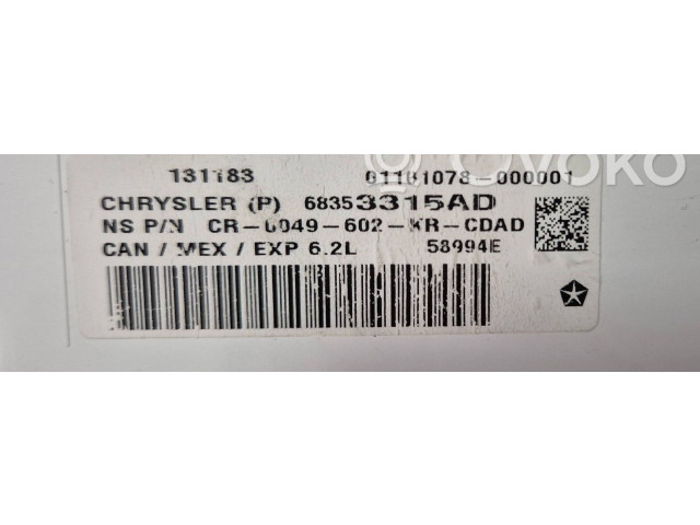 Панель приборов 68353315AD, P68353315AD Jeep Grand Cherokee