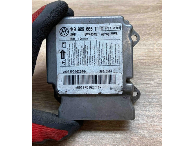 Блок подушек безопасности 1K0909605T, 5WK43412 Skoda Octavia Mk2 (1Z)
