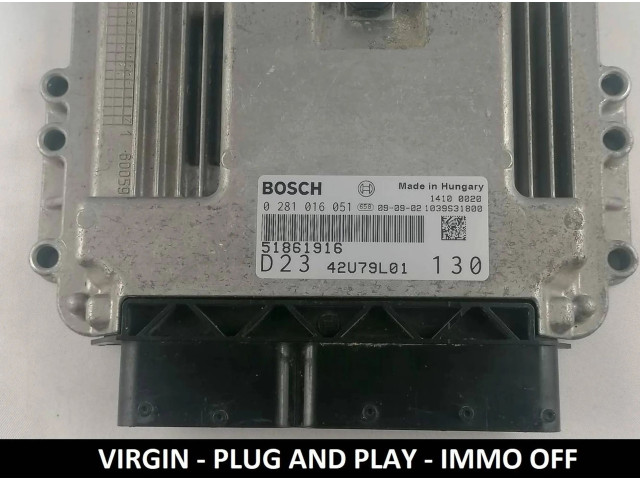 Блок управления двигателем Блок управления 51861916, 0281016051   Fiat Ducato