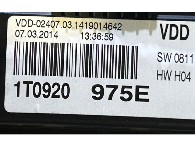 Панель приборов 1T0920975E, MDD0240703 Volkswagen Touran II