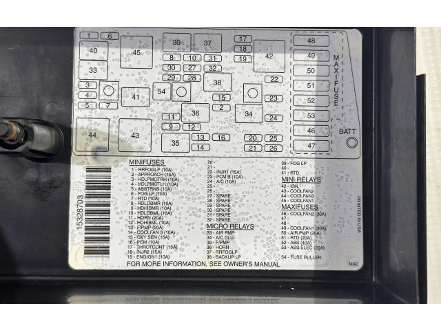 Pojistková skříňka 15329394 Chevrolet Corvette C5 2000