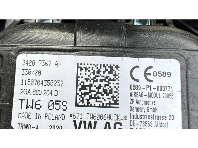 Подушка безопасности пассажира 2GA880204D, 34207367A   Volkswagen T-Roc