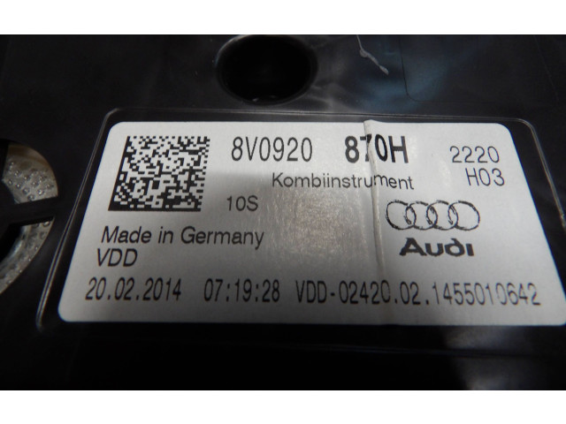 Панель приборов 8V0920870H, 1455010642   Audi A3 S3 8V       