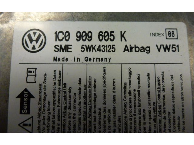 Блок подушек безопасности 1C0909605K Skoda Fabia Mk1 (6Y)