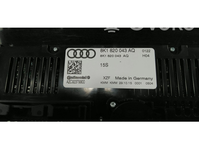 Блок управления климат-контролем 8K1820043AQ, 8K1820043AD Audi Q5 SQ5