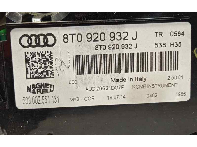 Спидометр (приборный щиток) 8T0920932J, 503002551131 Audi A5 Sportback 8TA 2015