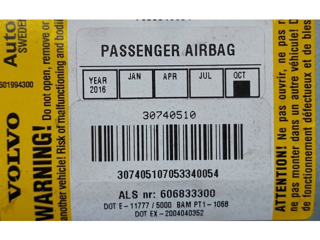 Подушка безопасности пассажира 30740510, 164299 Volvo XC90