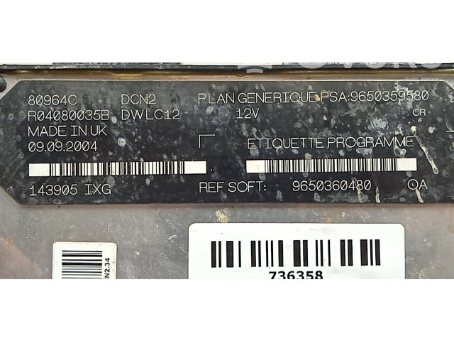 Блок управления 9650360480, DCN2-DWLC2 Citroen Berlingo