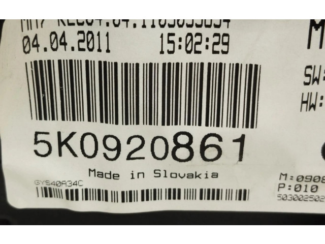 Панель приборов 5K0920861   Volkswagen Golf VI       