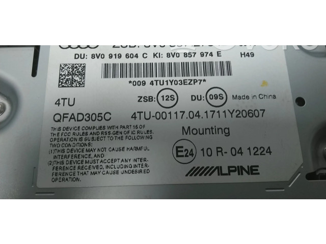 Дисплей 8V0857273P, 8V0857273C Audi A3 S3 8V