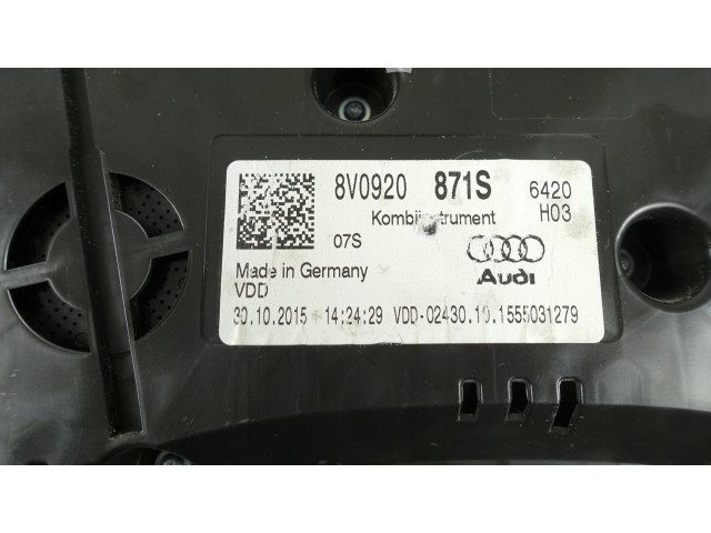 Панель приборов 8V0920871S   Audi A3 S3 8V       