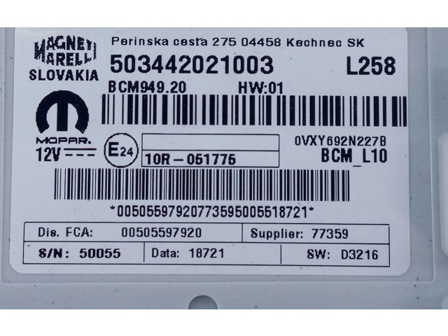 Pojistková skříňka Řídící jednotka BSM 503442020002, 00505593420 Alfa Romeo Stelvio 2019