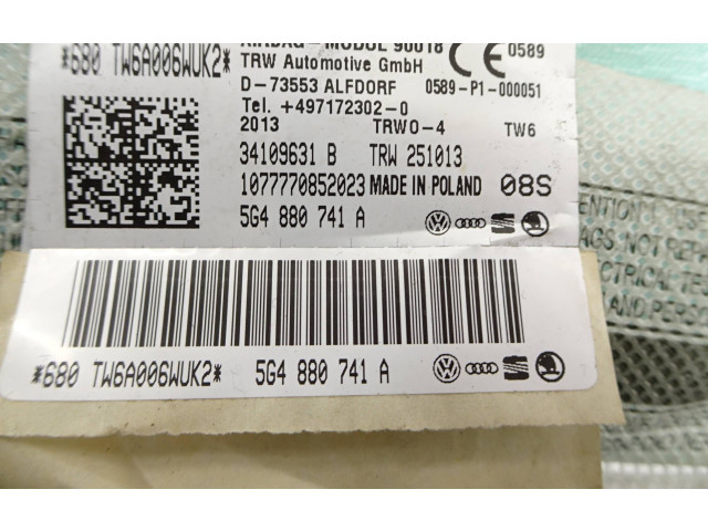 Боковая подушка безопасности 34109631B, 5G4880741A   Volkswagen Golf VII