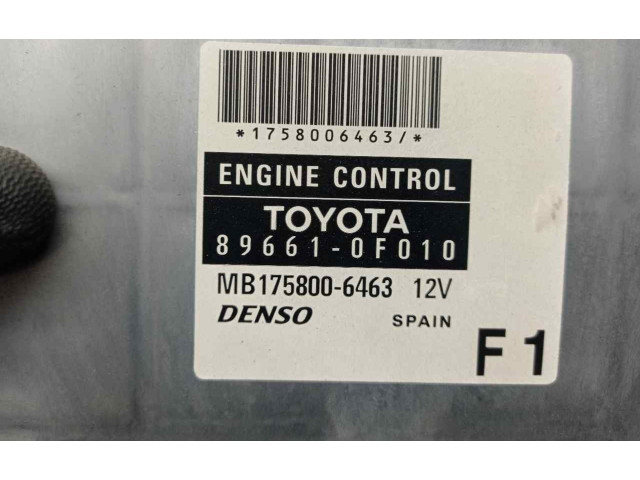Блок управления двигателя 896610F010, MB1758006463 Toyota Corolla Verso E121