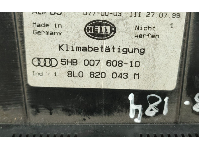 Блок управления климат-контролем 8L0820043M, 5HB00760810   Audi A3 S3 8L