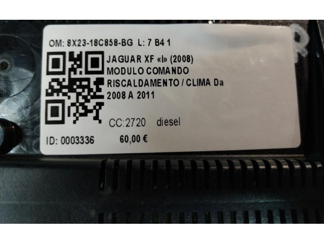 Блок управления климат-контролем 8X23-18C858-BG, 8X23-18C858-BG   Jaguar XF X250