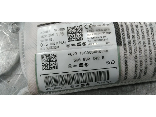 Подушка безопасности в сиденье 5G0880242B, 5G0880242   Volkswagen Golf VII