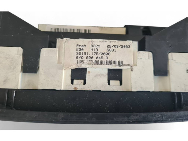 Блок управления климат-контролем 6Y0820045B, 901511760008 Skoda Fabia Mk1 (6Y)