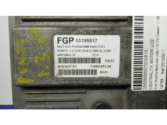 Řídící jednotka 55195817, CENTRALITAMOTORUCE   Fiat Punto (188) 