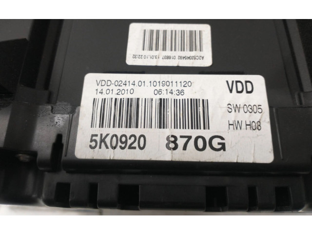 Панель приборов 5K0920870G Volkswagen Golf VI