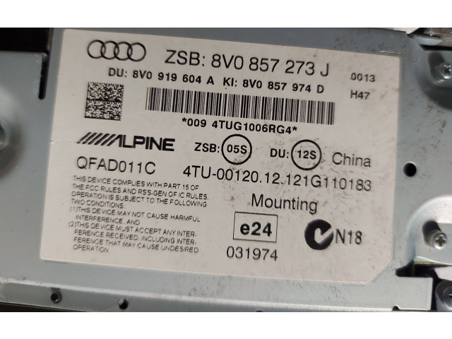 Дисплей 8V0857273J Audi A3 S3 8V