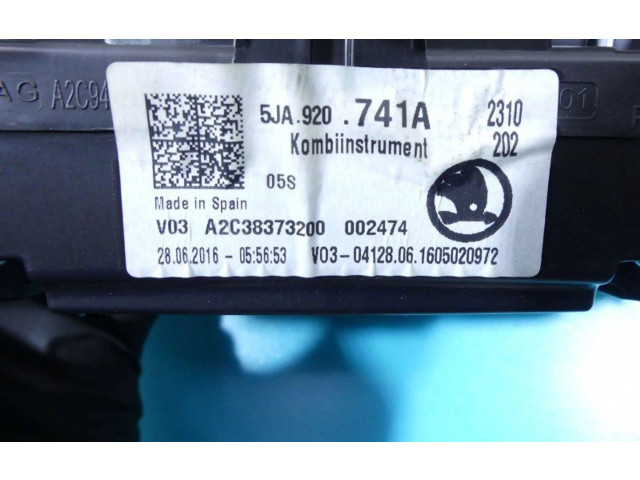 Панель приборов 5JA920741A, IMPRK1311766 Skoda Rapid (NH)