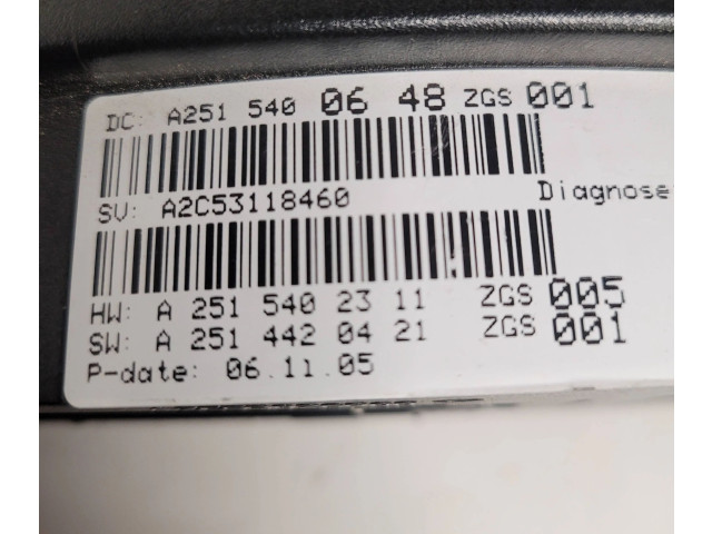 Панель приборов A2515400648, A2515402311   Mercedes-Benz R W251       