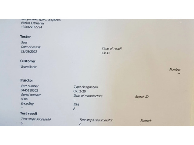 Vstřikovač 8515060, 20896 BMW 1 E82 E88 pro naftový motor 1.8