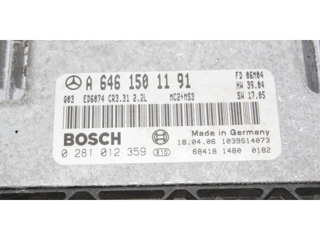 Řídící jednotka A6461501191, 0281012359 Mercedes-Benz Vito Viano W639 2006